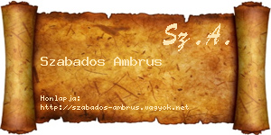 Szabados Ambrus névjegykártya